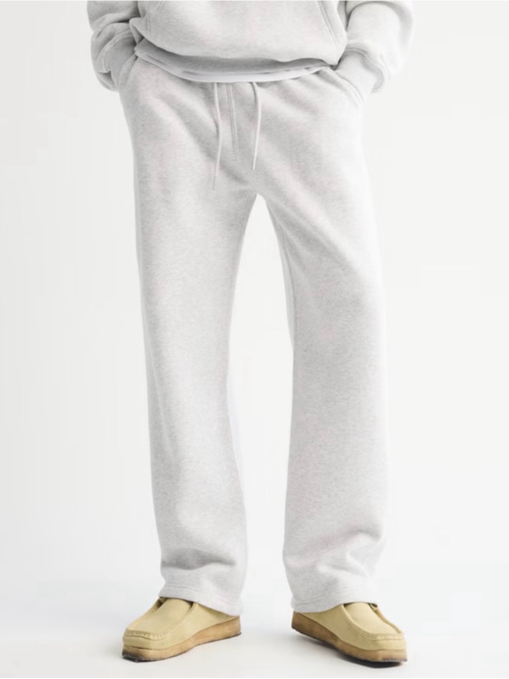 Abercrombie & Fitch Essential Baggy Open-Hem Men's Sweatpants Large Gray